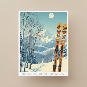 Postales retro de las vacaciones de esquí en Utah