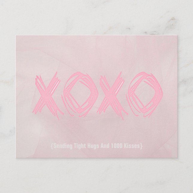 Postales rosa claro XOXO (Anverso)