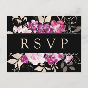 Postales RSVP color rosa morado con opción de comi