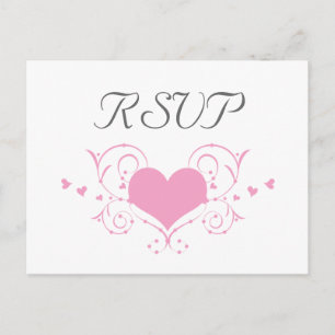 Postales RSVP con sabor cardíaco, rosa