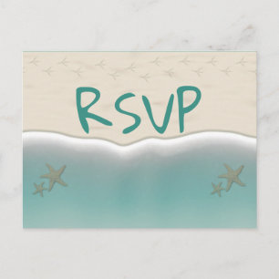 Postales RSVP de Beach Sandy Shore Starfish
