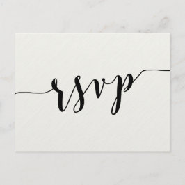 Postales RSVP de Boda de caligrafía negra y blanca