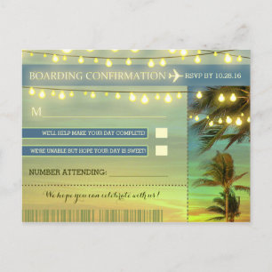 Postales RSVP de boda de destino