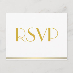 Postales RSVP de Boda Gatsby Gold Great