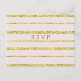 Postales RSVP de boda rosa con efecto Relieve meta