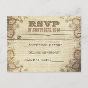 Postales RSVP de boda rústica rural