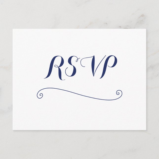 Postales RSVP de Bodas Blancas Y Azules personaliz (Anverso)