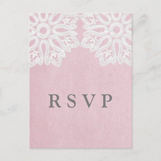 Postales RSVP de color rosa elegante (Anverso)