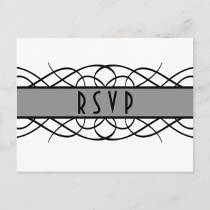Postales RSVP de deco gris