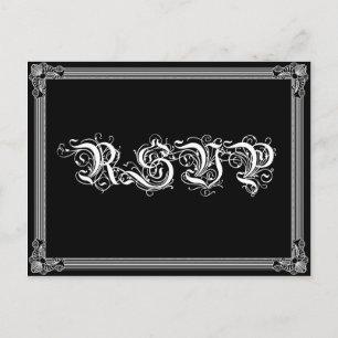 Postales RSVP de estilo poster rosado y negro DIY