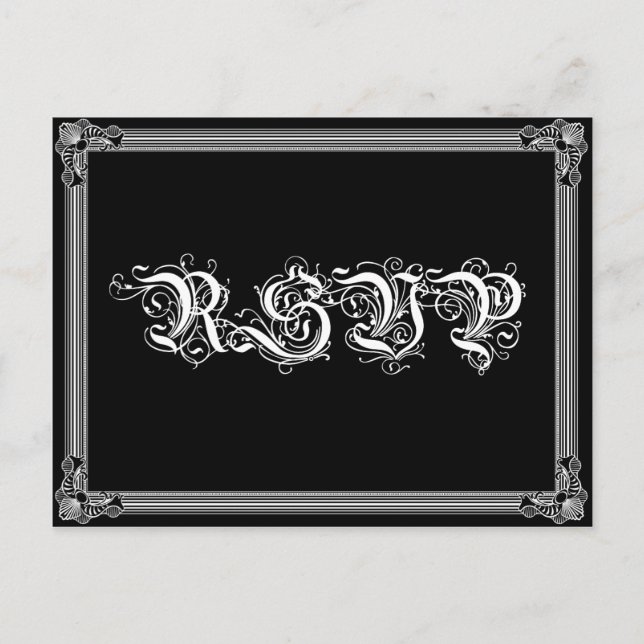 Postales RSVP de estilo poster rosado y negro DIY (Anverso)