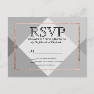 Postales RSVP de Geo Gris Dorado Rosa