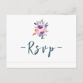 Postales RSVP de la boda de flor acuarela
