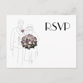 Postales RSVP de la boda de los años 20