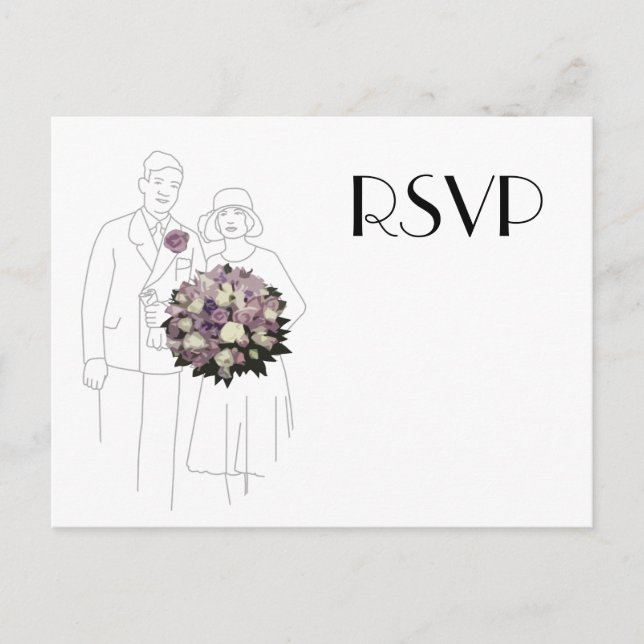 Postales RSVP de la boda de los años 20 (Anverso)