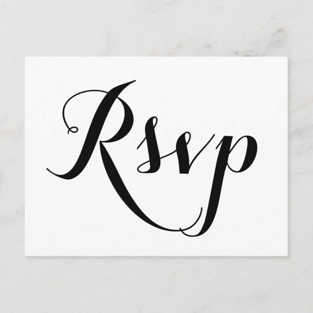 Postales RSVP de la sencilla boda blanca (Anverso)