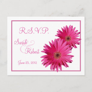 Postales RSVP de las flores rosadas de Gerbera Dai