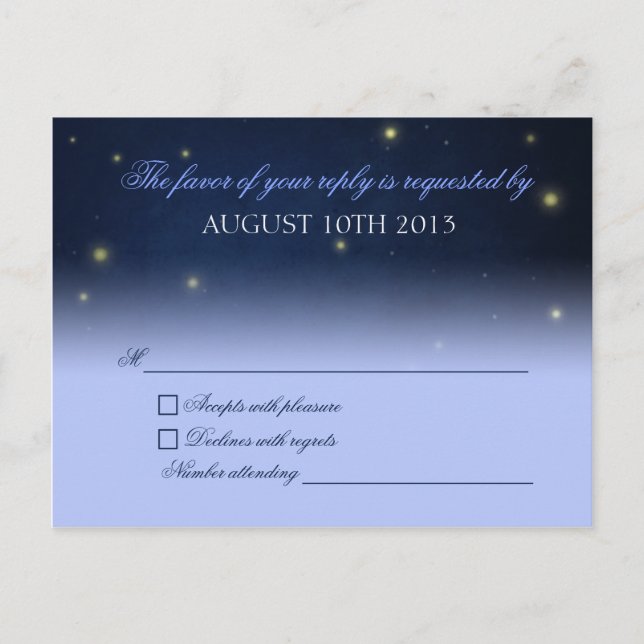 Postales RSVP de luciérnagas (Anverso)