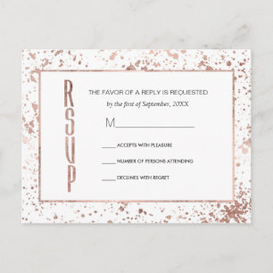 Postales RSVP de oro y pintura de Rosa