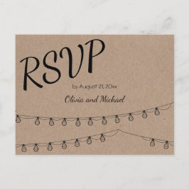 Postales RSVP de papel Kraft para boda