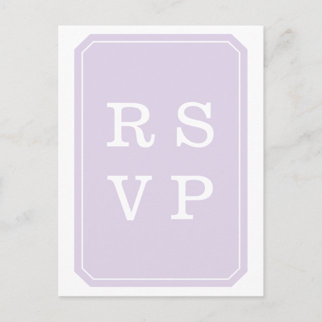 Postales RSVP de Purple Simply Elegant Wedding (Anverso)
