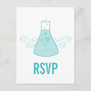 Postales RSVP de Química dulce Aqua