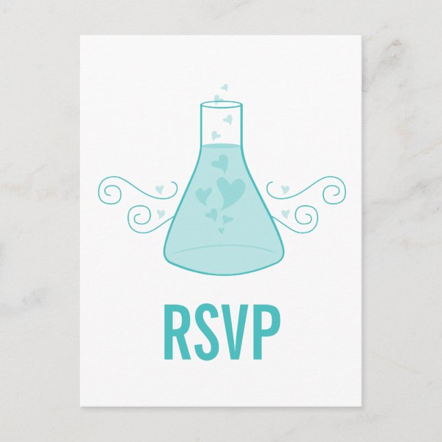 Postales RSVP de Química dulce Aqua (Anverso)
