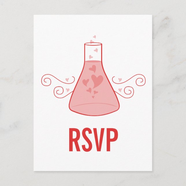 Postales RSVP de Química Dulce Rojo (Anverso)