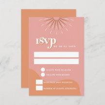 Postales RSVP de TRIXIE Rosa y Naranja 70