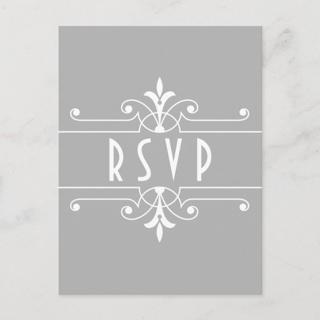 Postales RSVP Ornamental Gris Fancy (Anverso)