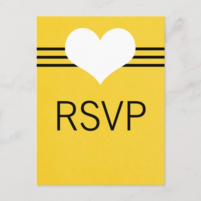 Postales RSVP para el corazón moderno, amarillo (Anverso)