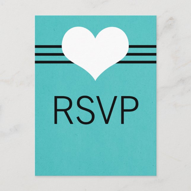 Postales RSVP para el corazón moderno, Aqua (Anverso)