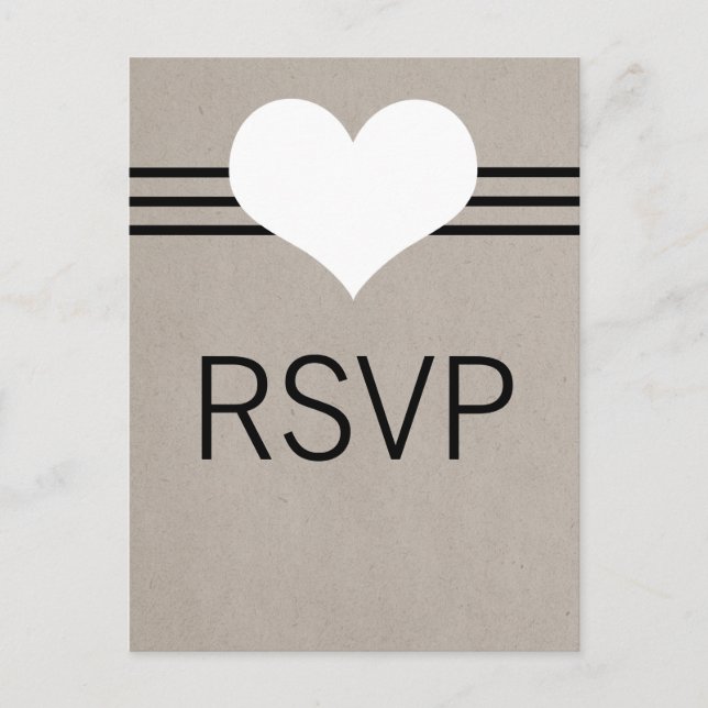 Postales RSVP para el corazón moderno, beige (Anverso)