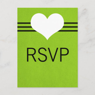 Postales RSVP para el corazón moderno, verde