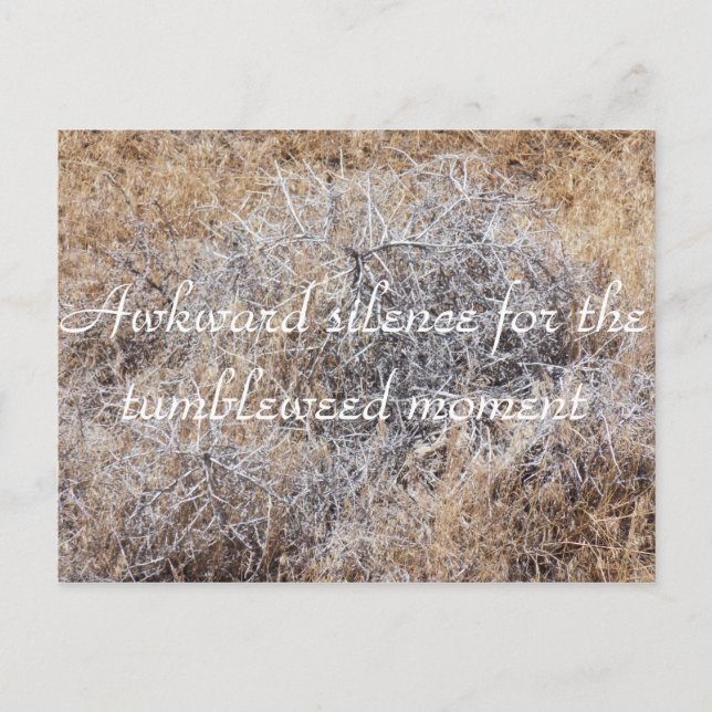 Postales sarcásticas en el momento de las tumblewe (Anverso)