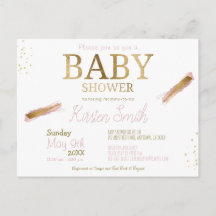 Postales simples de invitación a Baby Shower para 