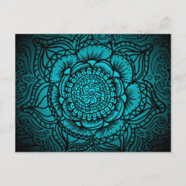 Postales verde azuladas de Mandala