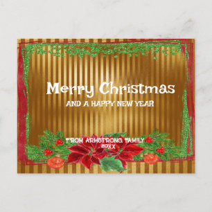 Postales Vintage Gold Holiday - Personalizable