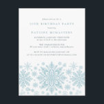 POSTCARD 70th Birthday Blue Snowflake Invitación<br><div class="desc">Los copos de nieve con acuarela azul muy elegantes crean un borde de bonito al final de esta invitación de cumpleaños para adultos. El diseño moderno y minimalista tiene un aire abierto y ventilado. La estética contemporánea atraerá a personas de todas las edades.</div>