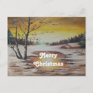 Postcard Ann Hayes Invierno Escena Feliz Navidad