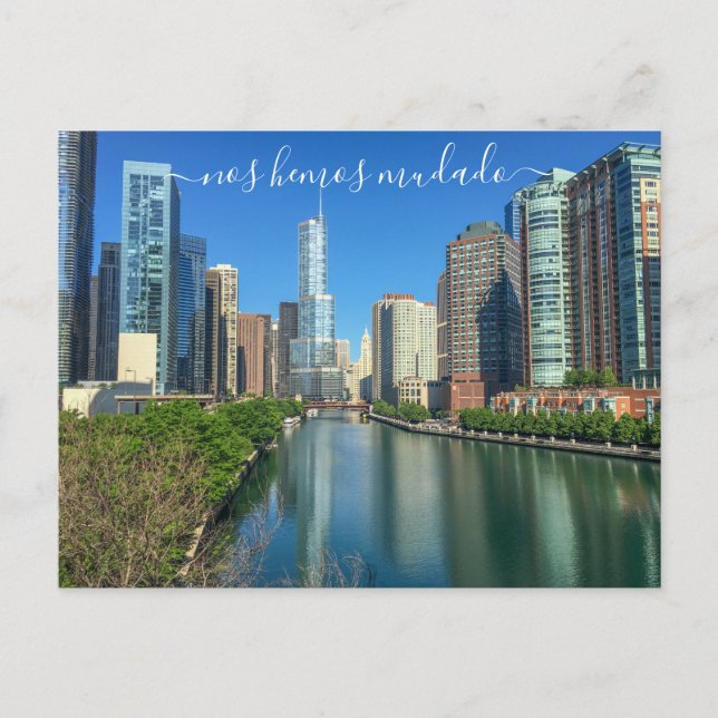 Postcard de Chicago Anuncio de Mudanza (Anverso)