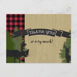 Postcard Gracias Notas Lumberjack Plaid Baby