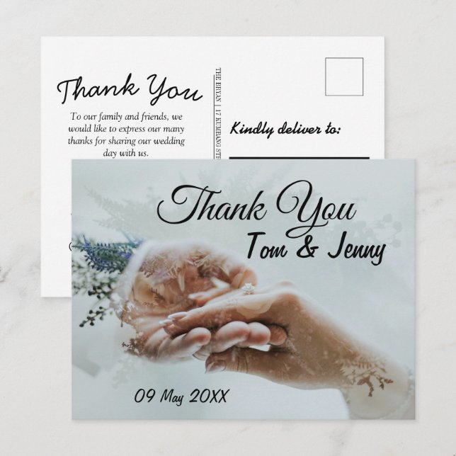 Postcard gracias por asistir a la invitación (Anverso / Reverso)