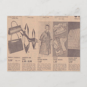 Postcarta de anuncios de periódicos de época