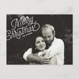 Postcarta de fotos de navidad con guión navideño