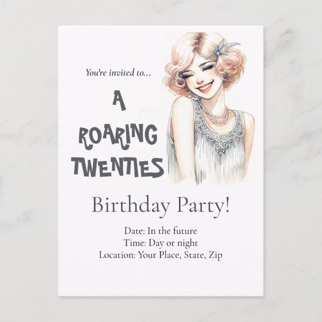 Postcarta de invitación a fiesta de cumpleaños de  (Anverso)