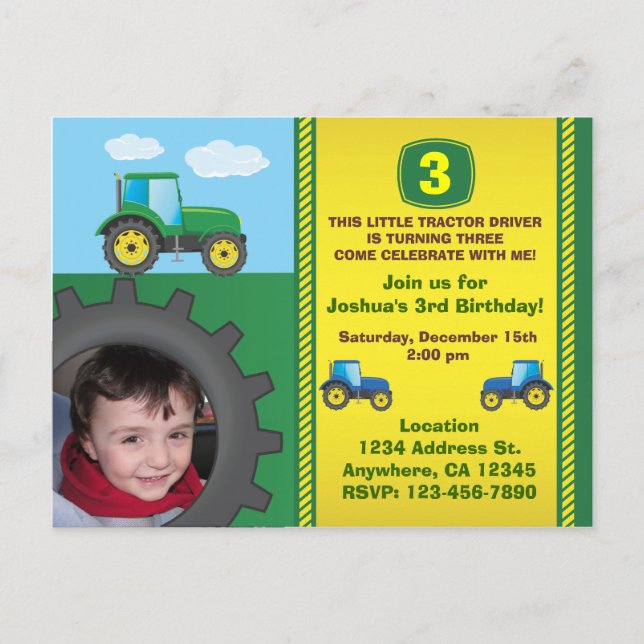 Postcarta de invitación a fiesta de cumpleaños de  (Anverso)