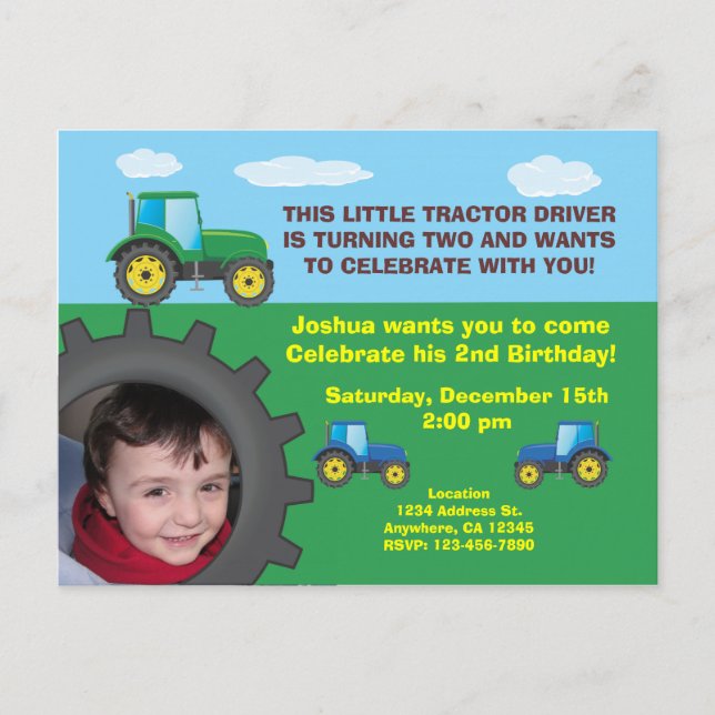 Postcarta de invitación a fiesta de cumpleaños de  (Anverso)