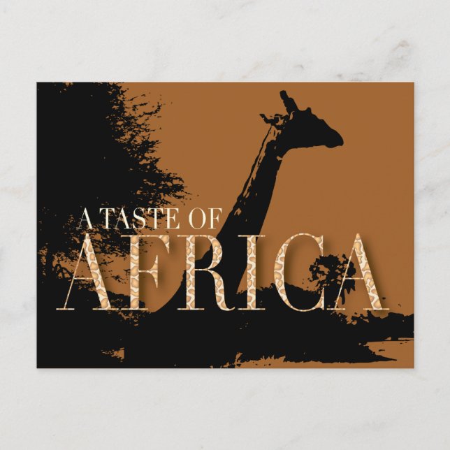 Postcarta de invitación a fiesta temática africana (Anverso)