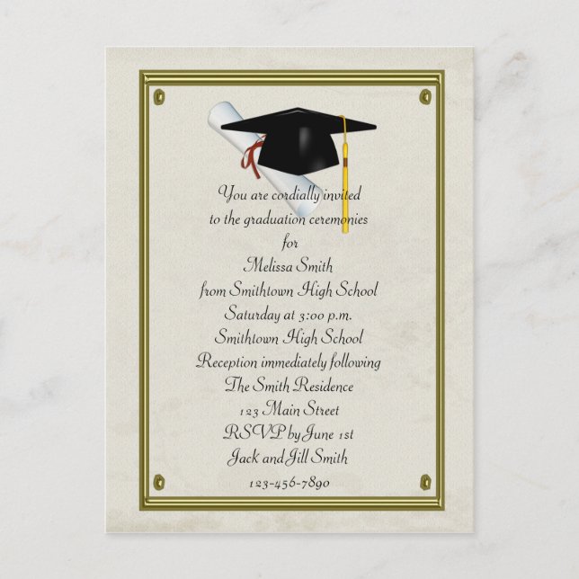 Postcarta de invitación a graduación (Anverso)
